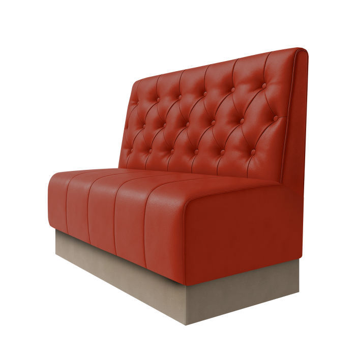 Fischer | Gastrobank | B:H 100 x 100 cm | Rot | Chesterfield | Leder | Fußleiste Taupe