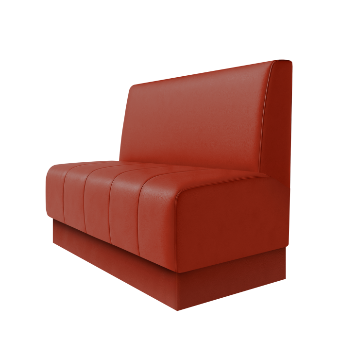 Fischer | Gastrobank | B:H 100 x 100 cm | Rot | Glatt | Leder | Fußleiste Rot