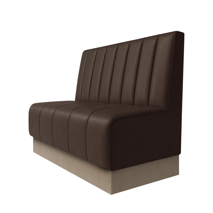 Fischer | Gastrobank | B:H 100 x 100 cm | Braun | Gestreift 12cm | Leder | Fußleiste Taupe