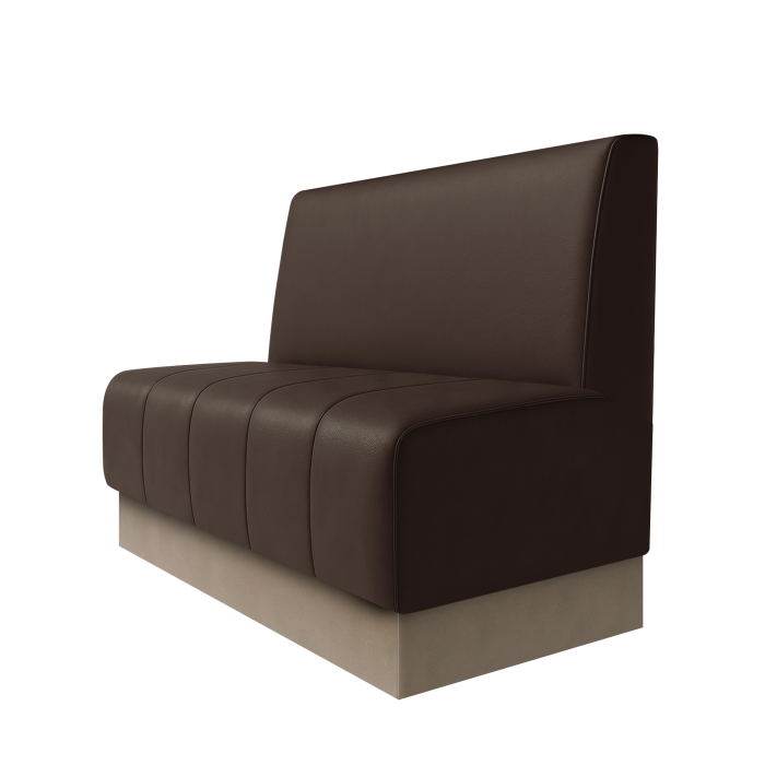 Fischer | Gastrobank | B:H 100 x 100 cm | Braun | Glatt | Leder | Fußleiste Taupe