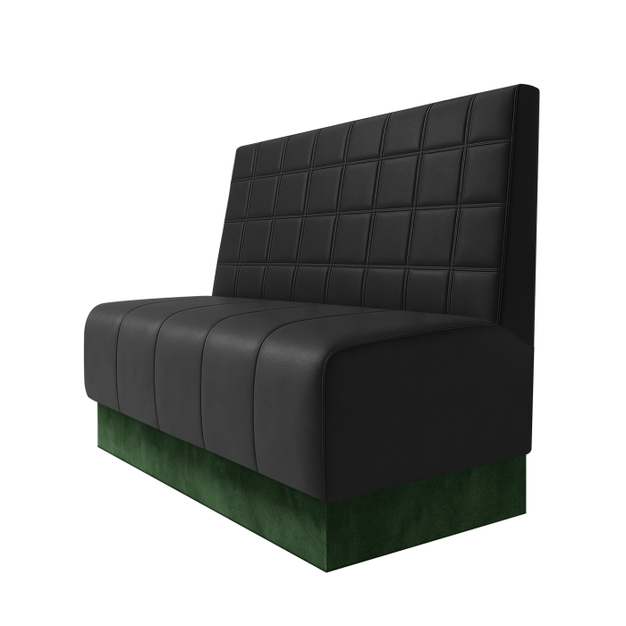 Fischer | Gastrobank | B:H 100 x 100 cm | Schwarz | Blocks | Leder | Fußleiste Grün