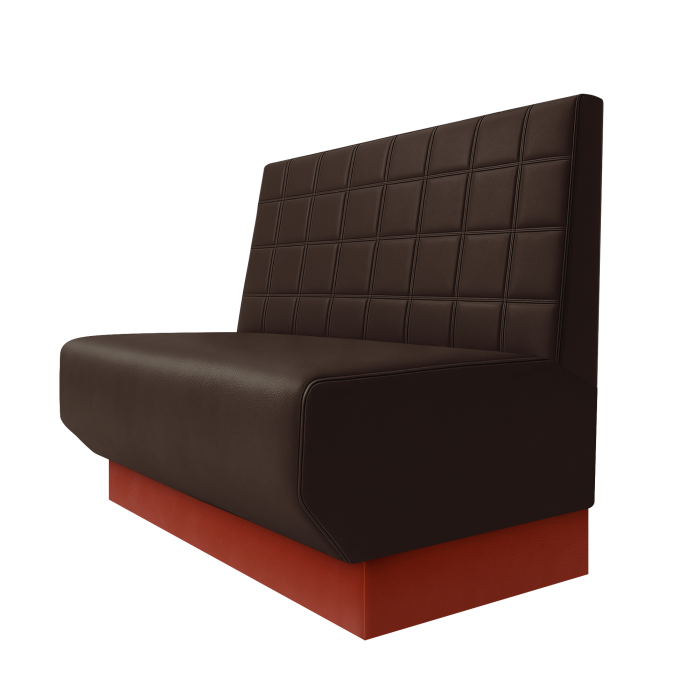 Wagner | Gastrobank | B:H 100 x 100 cm | Braun | Blocks | Leder | Fußleiste Rot