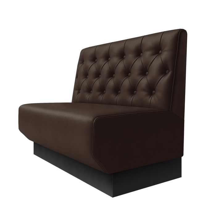 Wagner | Gastrobank | B:H 100 x 100 cm | Braun | Chesterfield | Leder | Fußleiste Schwarz