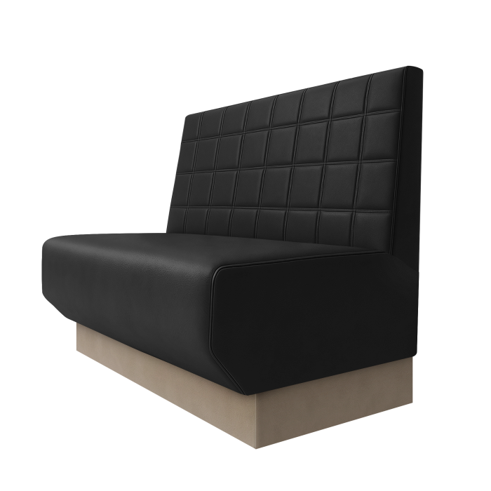 Wagner | Gastrobank | B:H 100 x 100 cm | Schwarz | Blocks | Leder | Fußleiste Taupe