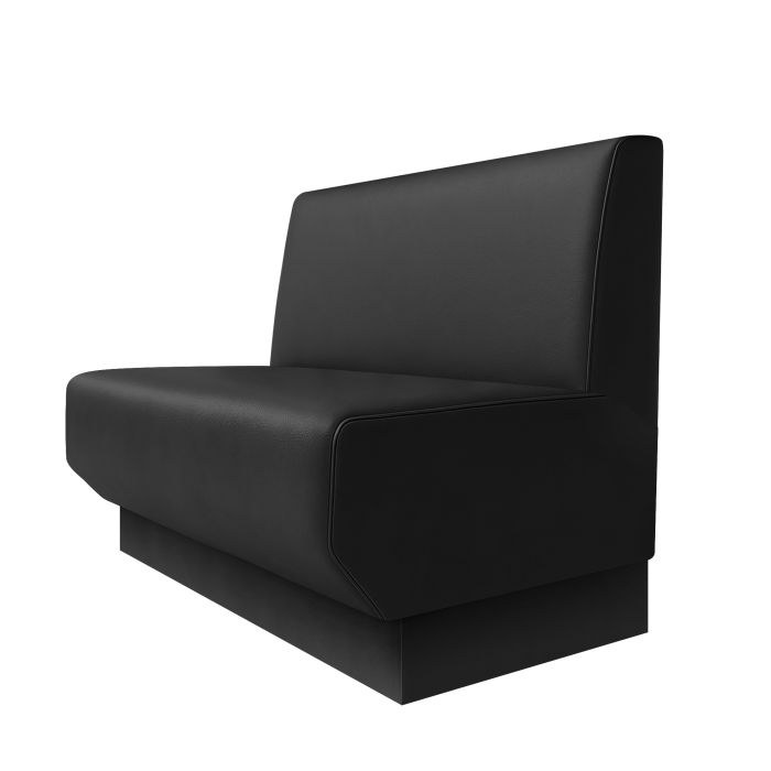 Wagner | Gastrobank | B:H 100 x 100 cm | Schwarz | Glatt | Leder | Fußleiste Schwarz