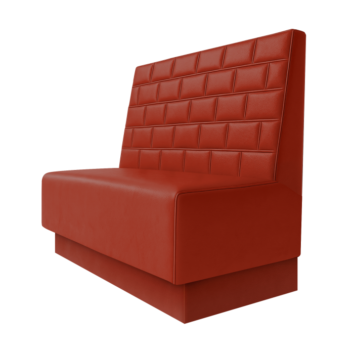 Schmidt | Gastrobank | B:H 100 x 100 cm | Rot | Stein | Leder | Fußleiste Rot