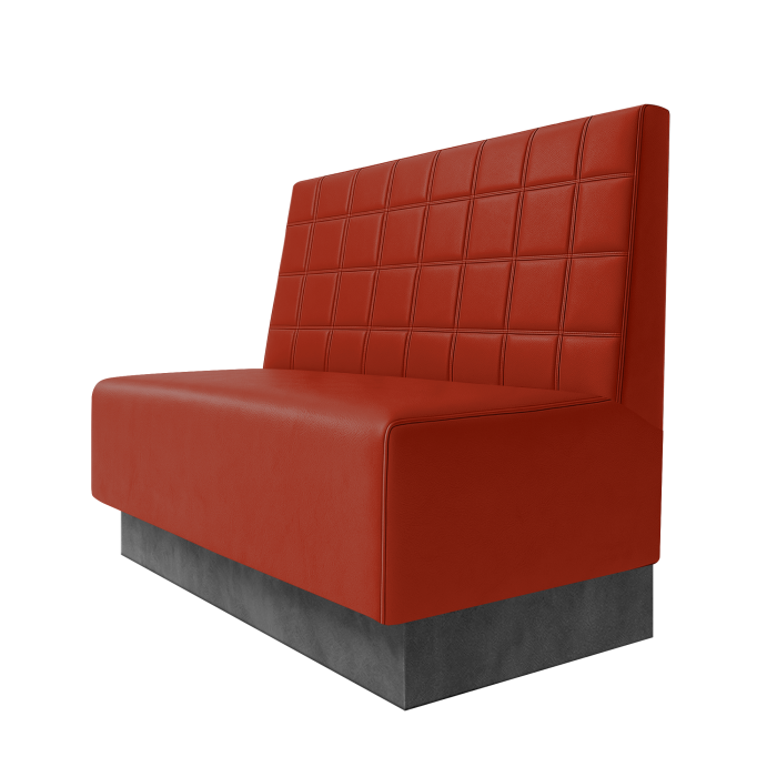 Schmidt | Gastrobank | B:H 100 x 100 cm | Rot | Blocks | Leder | Fußleiste Grau