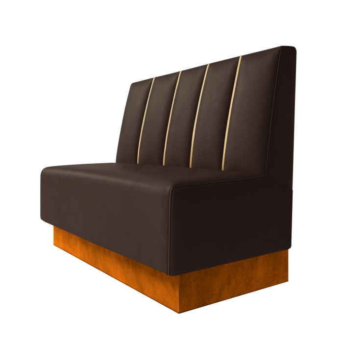 Schmidt | Gastrobank | B:H 100 x 100 cm | Braun | Dubai | Leder | Fußleiste Orange