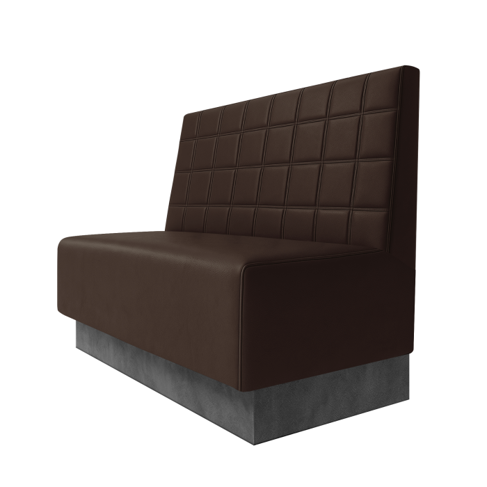 Schmidt | Gastrobank | B:H 100 x 100 cm | Braun | Blocks | Leder | Fußleiste Grau