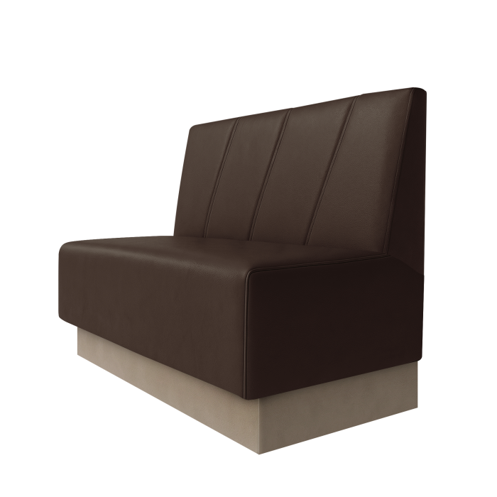 Schmidt | Gastrobank | B:H 100 x 100 cm | Braun | Schräg Gestreift | Leder | Fußleiste Taupe