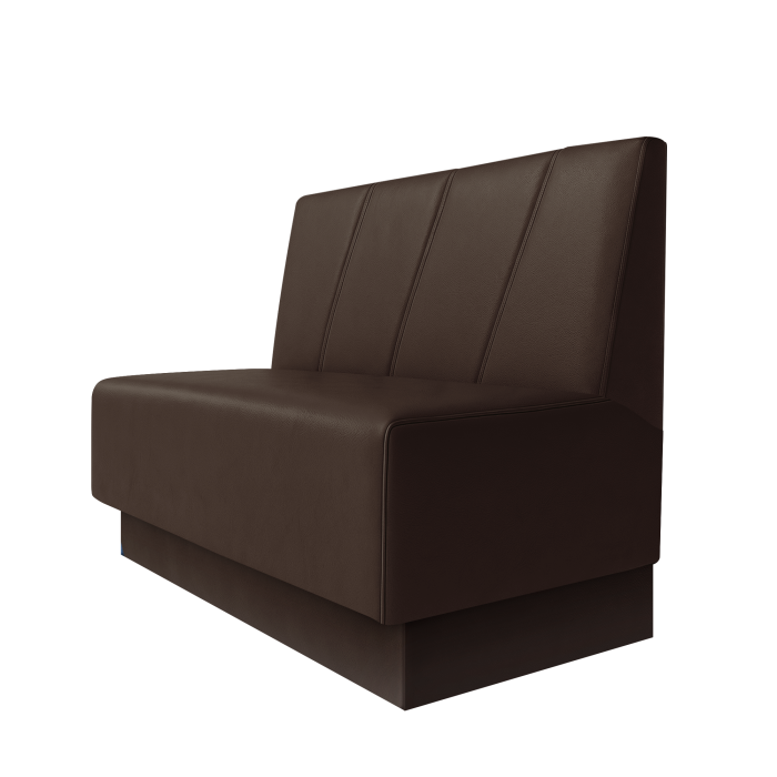 Schmidt | Gastrobank | B:H 100 x 100 cm | Braun | Schräg Gestreift | Leder | Fußleiste Braun