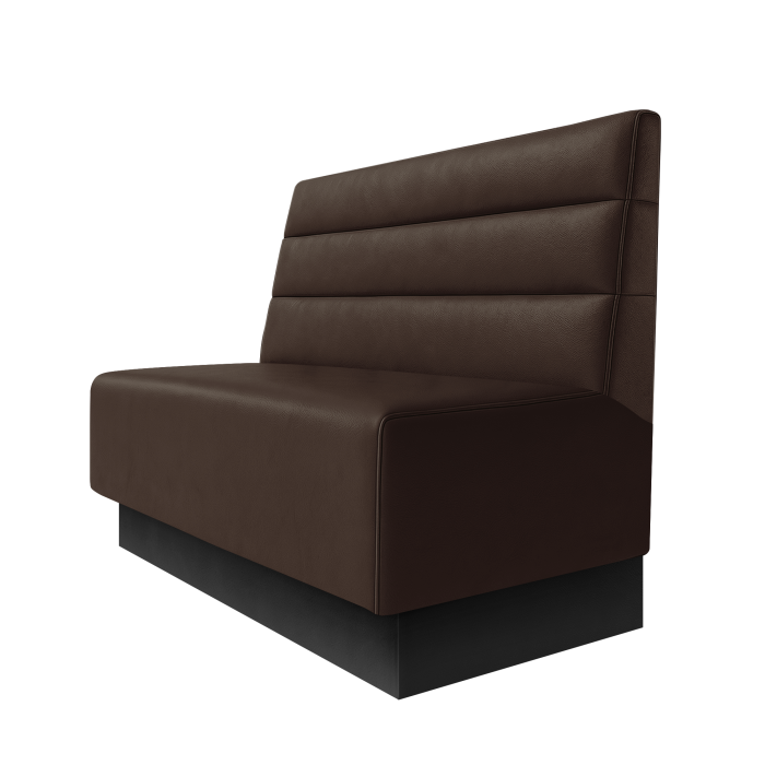 Schmidt | Gastrobank | B:H 100 x 100 cm | Braun | Horizontal Gestreift | Leder | Fußleiste Schwarz