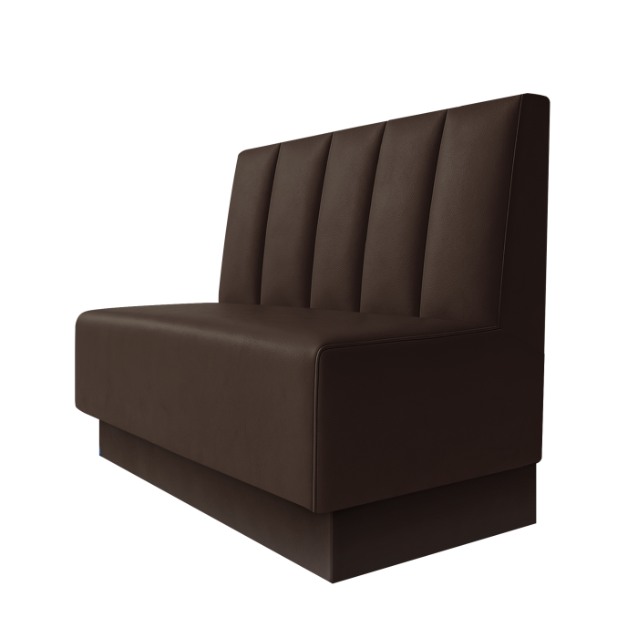 Schmidt | Gastrobank | B:H 100 x 100 cm | Braun | Tief Gestreift | Leder | Fußleiste Braun