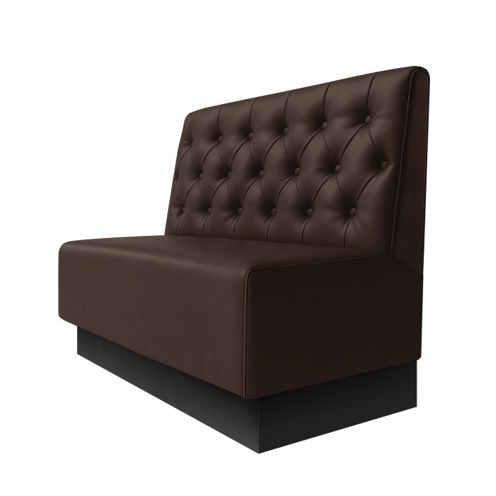 Schmidt | Gastrobank | B:H 100 x 100 cm | Braun | Chesterfield | Leder | Fußleiste Schwarz
