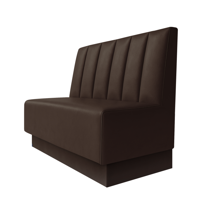 Schmidt | Gastrobank | B:H 100 x 100 cm | Braun | Gestreift Doppelnahnt 24cm | Leder | Fußleiste Braun