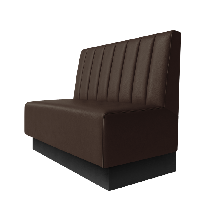 Schmidt | Gastrobank | B:H 100 x 100 cm | Braun | Gestreift 12cm | Leder | Fußleiste Schwarz