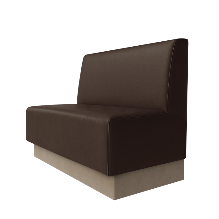 Schmidt | Gastrobank | B:H 100 x 100 cm | Braun | Glatt | Leder | Fußleiste Taupe