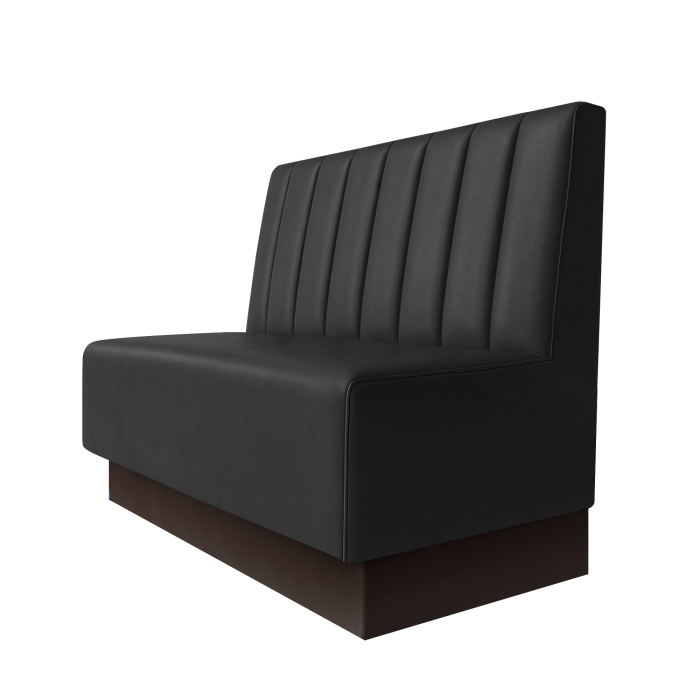 Schmidt | Gastrobank | B:H 100 x 100 cm | Schwarz | Gestreift 12cm | Leder | Fußleiste Braun