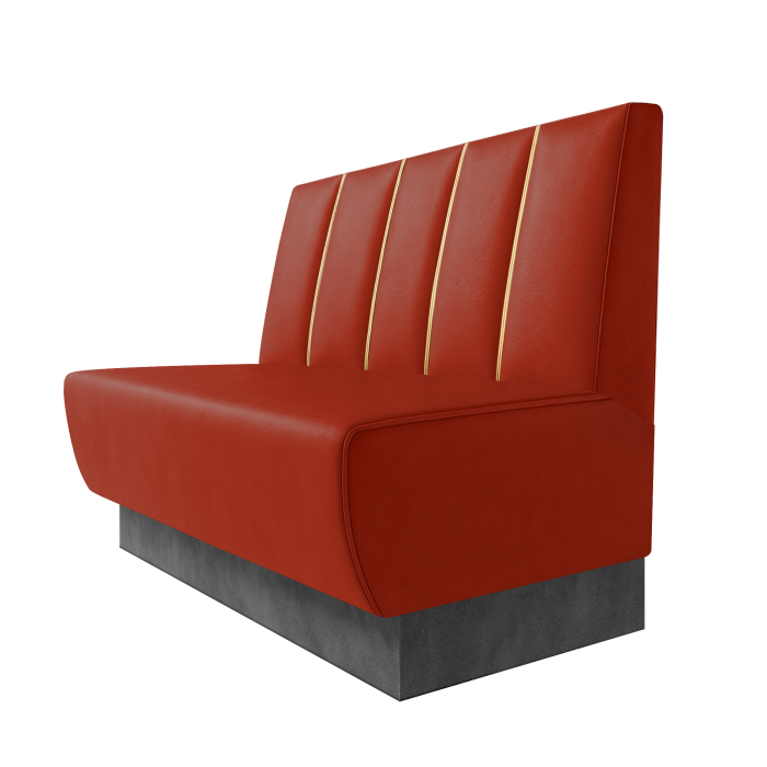 Meyer | Gastrobank | B:H 100 x 100 cm | Rot | Dubai | Leder | Fußleiste Grau