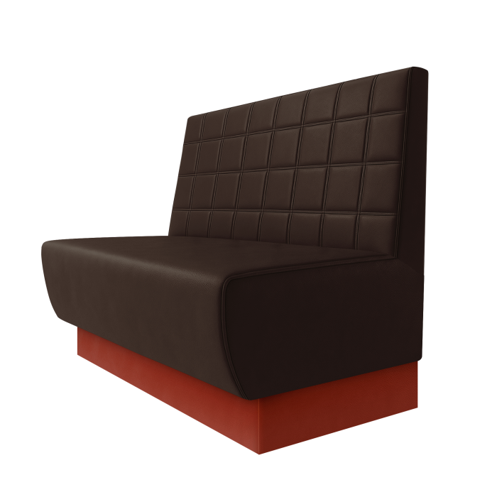 Meyer | Gastrobank | B:H 100 x 100 cm | Braun | Blocks | Leder | Fußleiste Rot