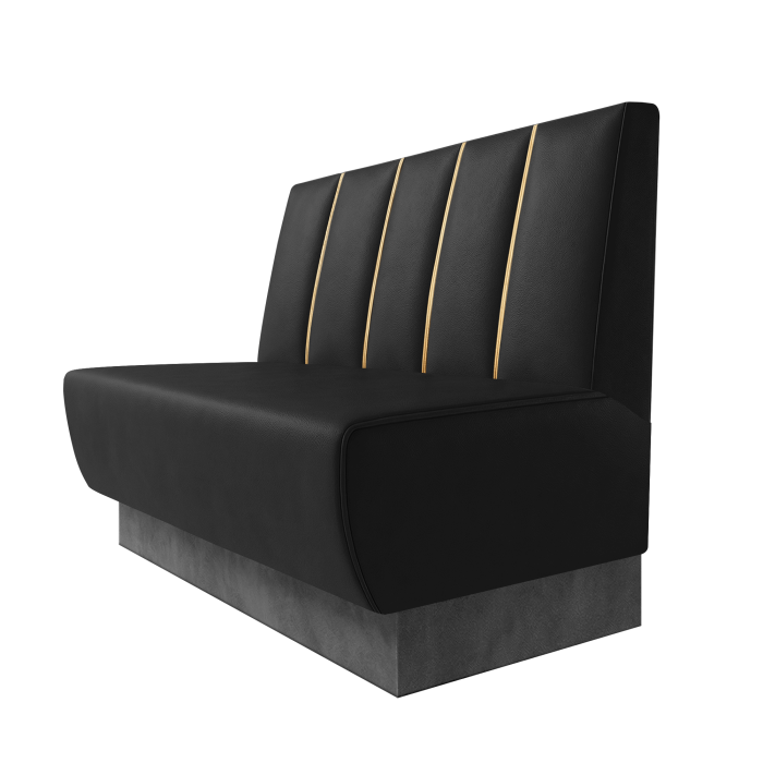 Meyer | Gastrobank | B:H 100 x 100 cm | Schwarz | Dubai | Leder | Fußleiste Grau
