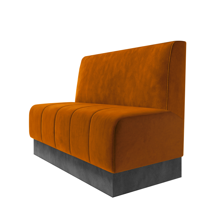 Fischer | Gastrobank | B:H 100 x 100 cm | Orange | Glatt | Samt | Fußleiste Grau