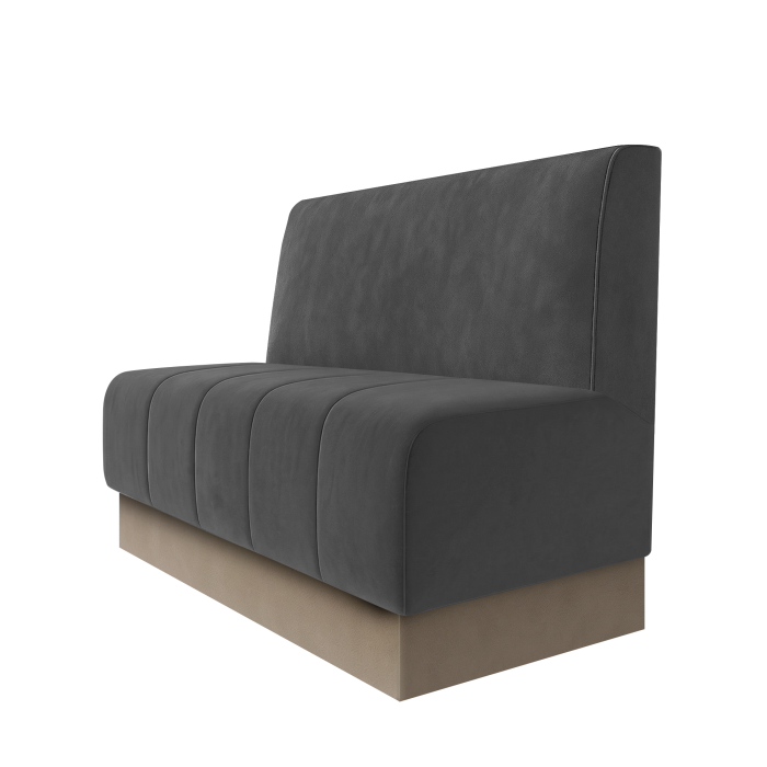 Fischer | Gastrobank | B:H 100 x 100 cm | Grau | Glatt | Samt | Fußleiste Taupe