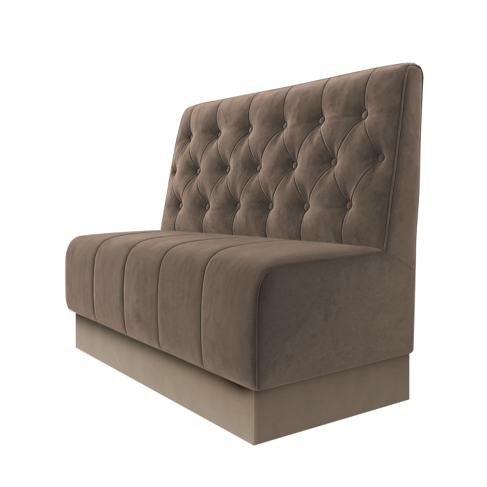 Fischer | Gastrobank | B:H 100 x 100 cm | Taupe | Chesterfield | Samt | Fußleiste Taupe