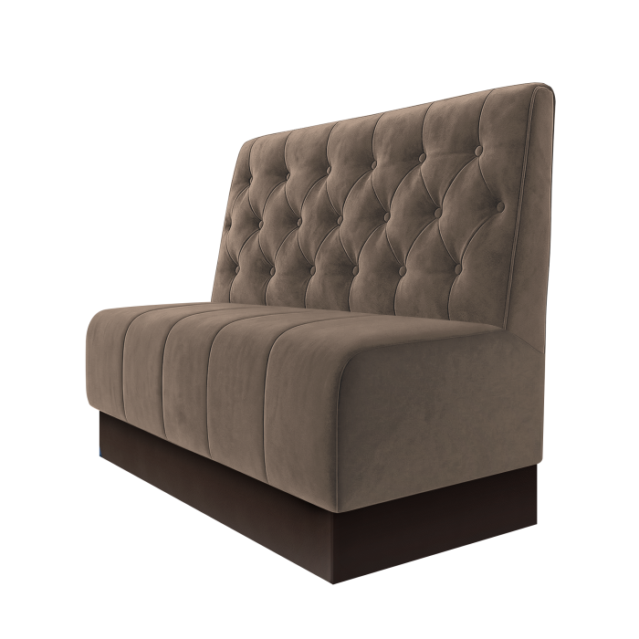 Fischer | Gastrobank | B:H 100 x 100 cm | Taupe | Chesterfield | Samt | Fußleiste Braun
