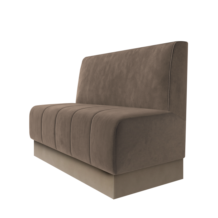 Fischer | Gastrobank | B:H 100 x 100 cm | Taupe | Glatt | Samt | Fußleiste Taupe