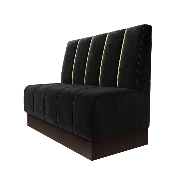 Fischer | Gastrobank | B:H 100 x 100 cm | Schwarz | Dubai | Samt | Fußleiste Braun