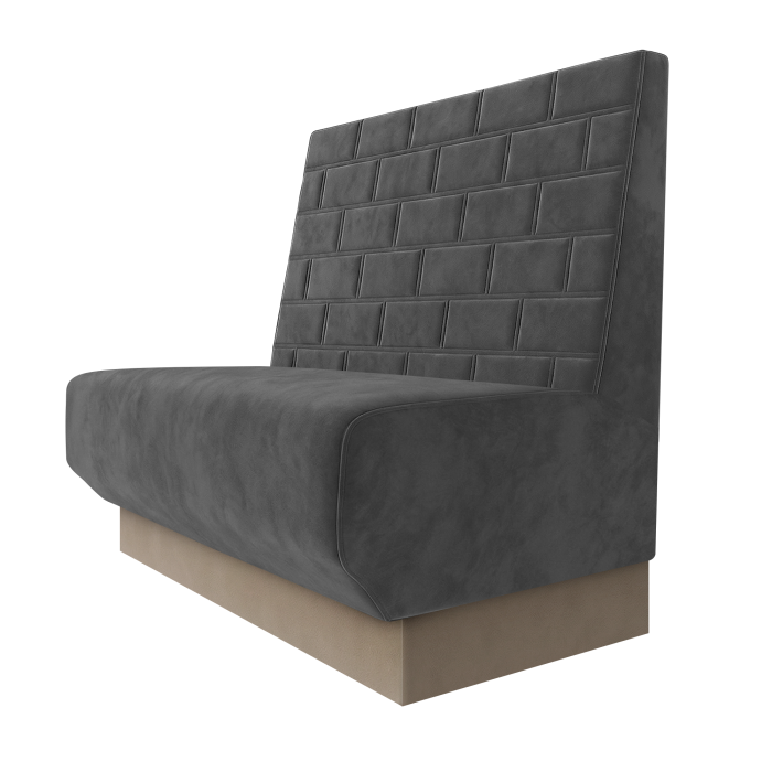 Wagner | Gastrobank | B:H 100 x 100 cm | Grau | Stein | Samt | Fußleiste Taupe
