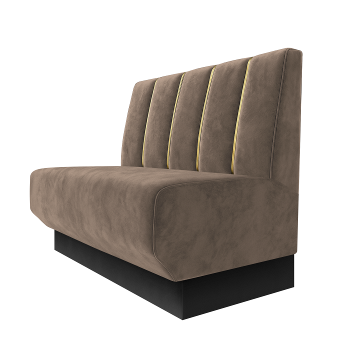 Wagner | Gastrobank | B:H 100 x 100 cm | Taupe | Dubai | Samt | Fußleiste Schwarz