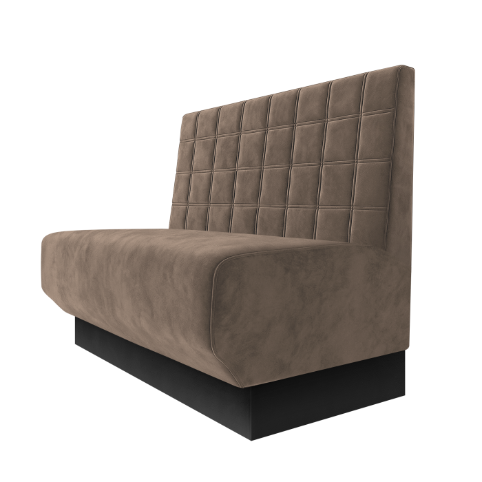 Wagner | Gastrobank | B:H 100 x 100 cm | Taupe | Blocks | Samt | Fußleiste Schwarz