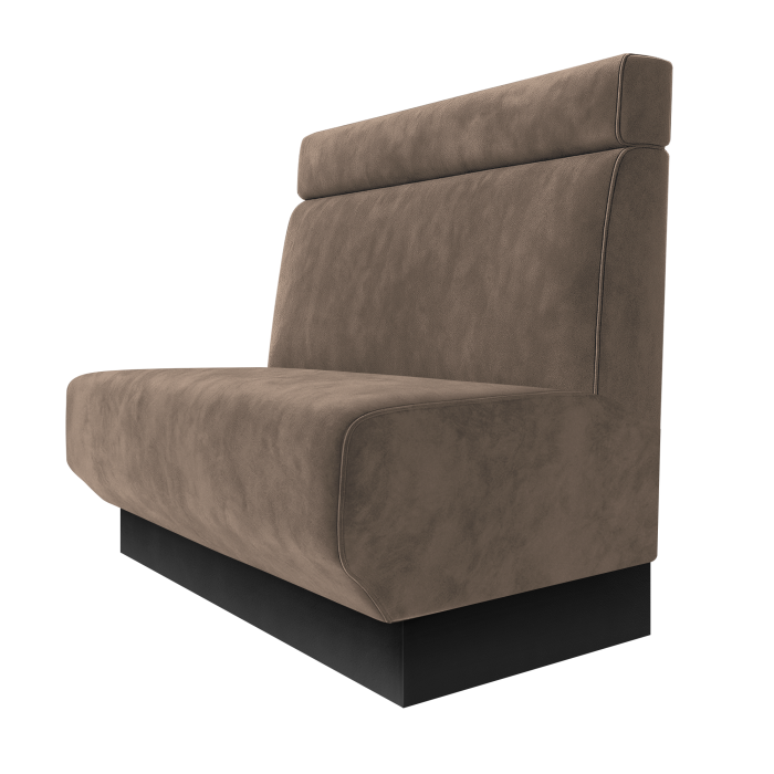 Wagner | Gastrobank | B:H 100 x 100 cm | Taupe | Glatt + Kopfteil | Samt | Fußleiste Schwarz
