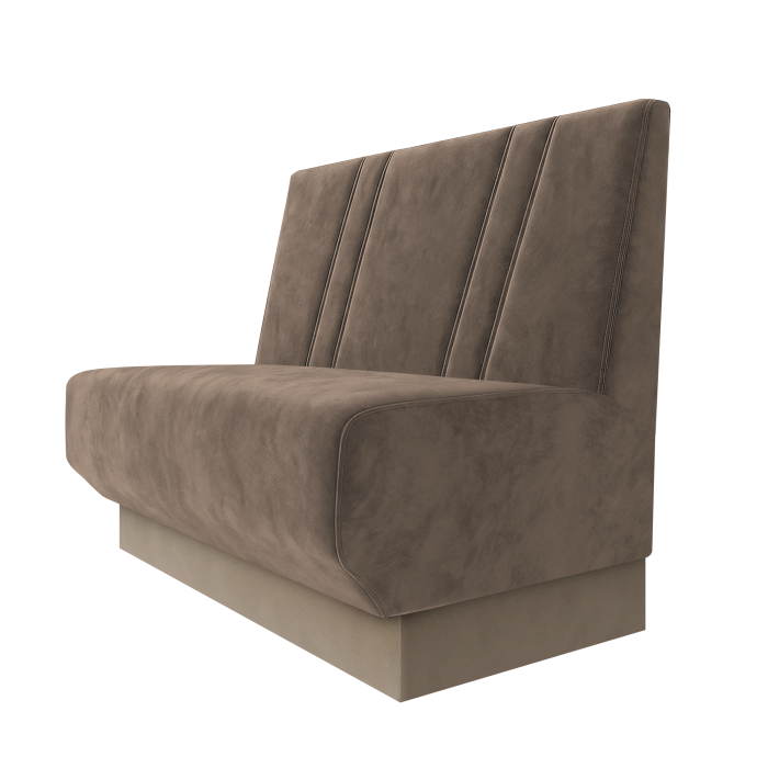 Wagner | Gastrobank | B:H 100 x 100 cm | Taupe | Schräg Gestreift | Samt | Fußleiste Taupe
