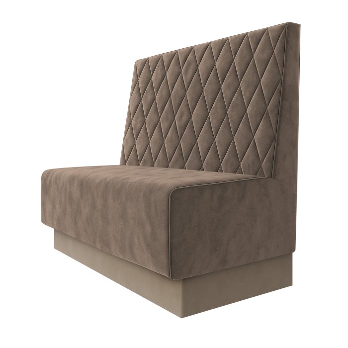 Schmidt | Gastrobank | B:H 100 x 100 cm | Taupe | Raute | Samt | Fußleiste Taupe