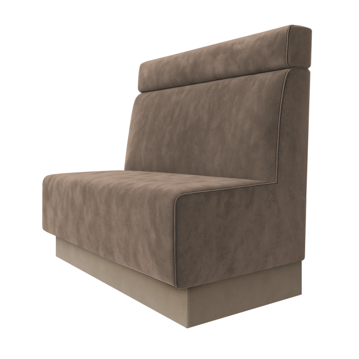 Schmidt | Gastrobank | B:H 100 x 100 cm | Taupe | Glatt + Kopfteil | Samt | Fußleiste Taupe