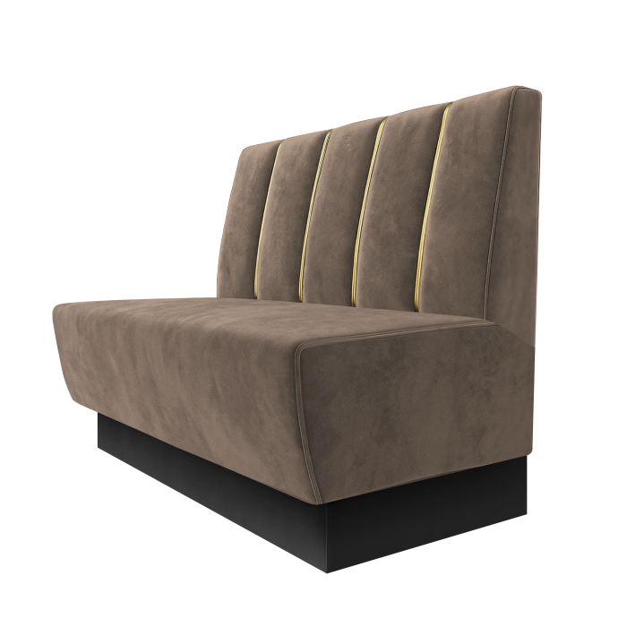 Meyer | Gastrobank | B:H 100 x 100 cm | Taupe | Dubai | Samt | Fußleiste Schwarz