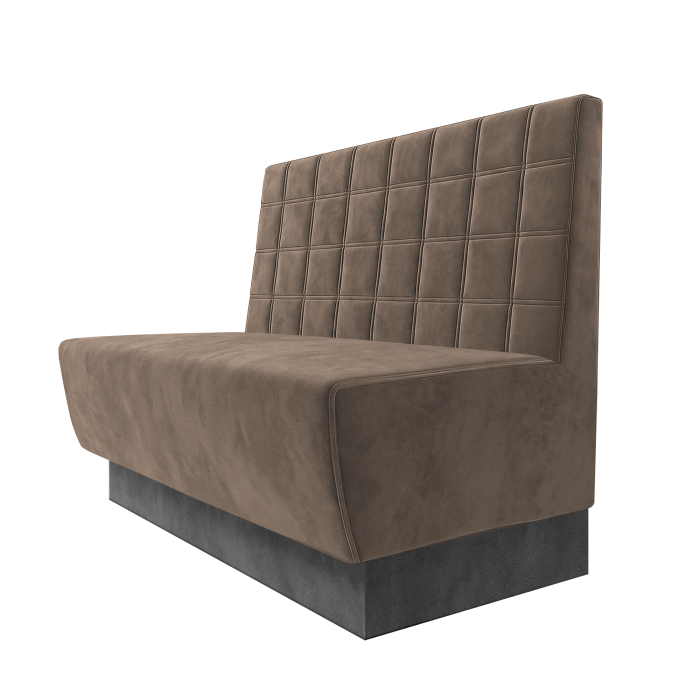 Meyer | Gastrobank | B:H 100 x 100 cm | Taupe | Blocks | Samt | Fußleiste Grau
