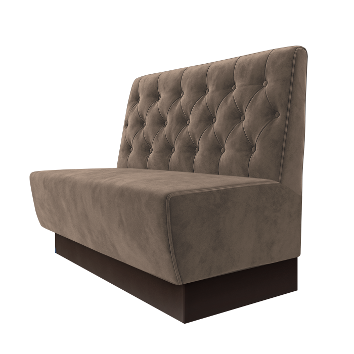 Meyer | Gastrobank | B:H 100 x 100 cm | Taupe | Chesterfield | Samt | Fußleiste Braun