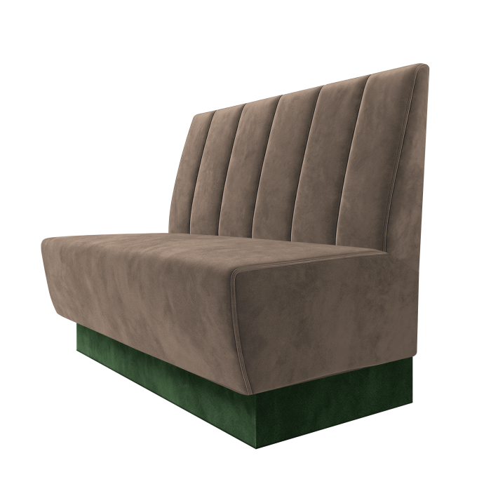 Meyer | Gastrobank | B:H 100 x 100 cm | Taupe | Gestreift Doppelnahnt 24cm | Samt | Fußleiste Grün