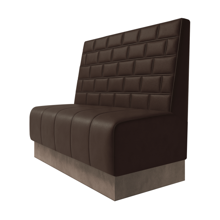 Fischer | Gastrobank | B:H 100 x 100 cm | Braun | Stein | Leder | Fußleiste Taupe