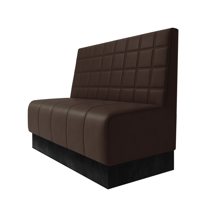 Fischer | Gastrobank | B:H 100 x 100 cm | Braun | Blocks | Leder | Fußleiste Schwarz