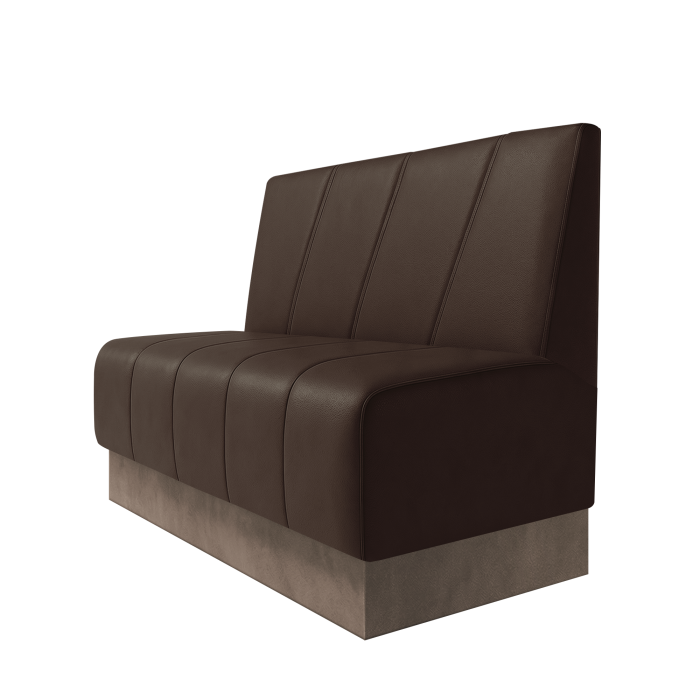 Fischer | Gastrobank | B:H 100 x 100 cm | Braun | Schräg Gestreift | Leder | Fußleiste Taupe