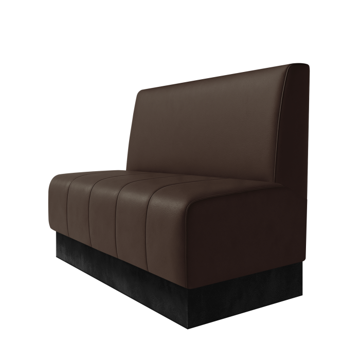 Fischer | Gastrobank | B:H 100 x 100 cm | Braun | Glatt | Leder | Fußleiste Schwarz