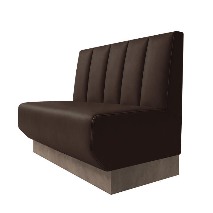 Wagner | Gastrobank | B:H 100 x 100 cm | Braun | Tief Gestreift | Leder | Fußleiste Taupe