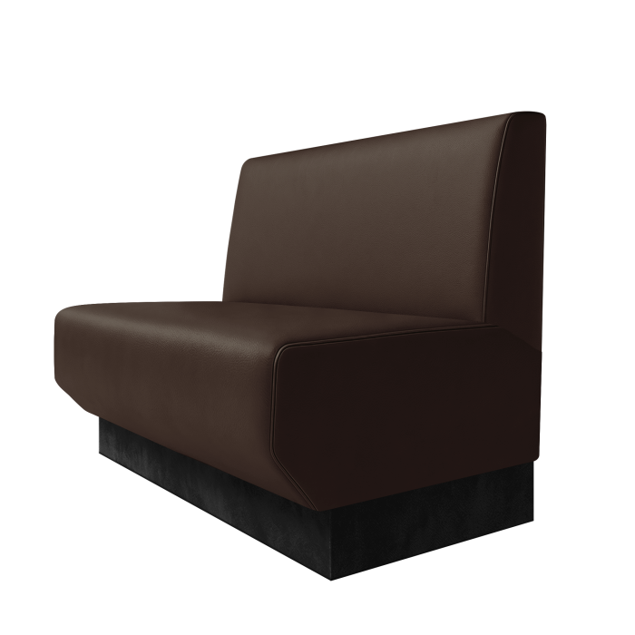 Wagner | Gastrobank | B:H 100 x 100 cm | Braun | Glatt | Leder | Fußleiste Schwarz