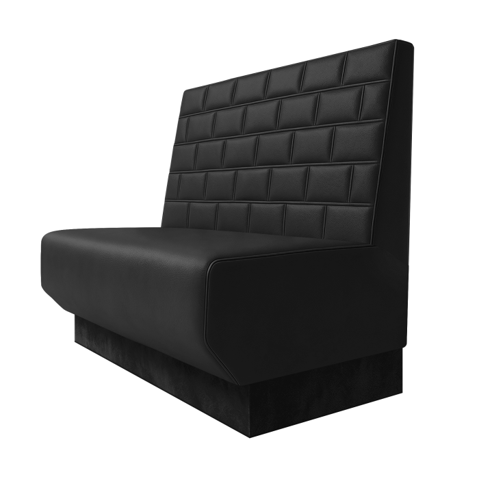 Wagner | Gastrobank | B:H 100 x 100 cm | Schwarz | Stein | Leder | Fußleiste Schwarz
