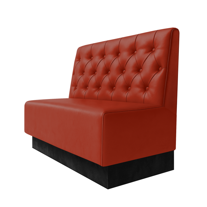 Schmidt | Gastrobank | B:H 100 x 100 cm | Rot | Chesterfield | Leder | Fußleiste Schwarz